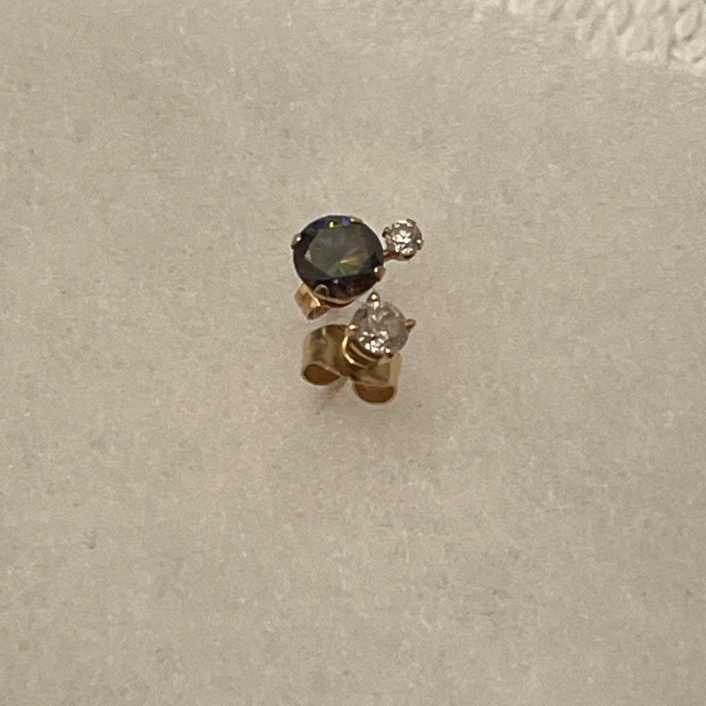 Diamond Solitaire Studs Earring And Sapphire With… - image 4